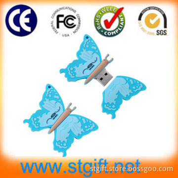 OEM Cute Pen Drive Butterfly Cartoon and USB 3.0 Flash Drive